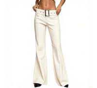 SMZhomeone Solid Color Baggy Pants Women High Waist Stretch Fit | High waisted design, wide leg , solid color, medium stretch, retro belt loops