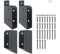 SMZhomeone Stainless Steel Concealed Deck Railing Connector for 2x4 Wood Multi Angle Flat 25 30 35 Degree Black Hardware for Outdoor Fence Stair(35°)
