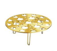 SMZhomeone Stainless Steel Steamer Rack with Removable Legs for Dumplings and Eggs, Adjustable Height Steam Tray Basket for Pot Pan Wok, Silver 21cm(21CM Gold)