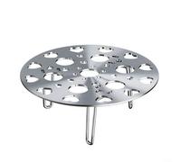 SMZhomeone Stainless Steel Steamer Rack with Removable Legs for Dumplings and Eggs, Adjustable Height Steam Tray Basket for Pot Pan Wok, Silver 21cm(17.5CM Silver)