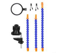 SMZhomeone Third Hand Soldering Station PCB Circuit Board Holder with Flexible Arms Metal Base Table Clamp Workshop Tool(with Magnifier)