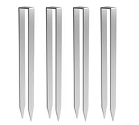 SMZhomeone U Shaped Garden Stake,4 Pack Stainless Steel U-Shaped Ground Anchors For Securing Bouncy Castles Tents And Boats In Gardens Playgrounds Camping High Hardness Silver