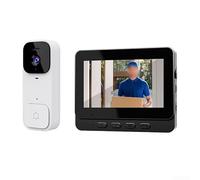 SMZhomeone Video Doorbell Camera for ring doorbell Wireless 4.3inch Smart Video Doorbell Home With Display Wireless Intercom HD Video Monitor(White)