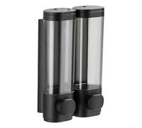 SMZhomeone Wall Mounted Soap Dispenser, Manual, No Drilling, Black, Versatile for Bathroom, Shower, Hotels, Home (Double, 215 mm Height)