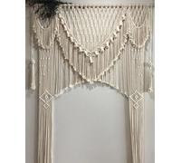 SN HANDICRAFTS 2026 Beautiful Macrame Large Curtain Bohemian Decoration Wall Arch Backdrop Wedding Wall Hanging (W 75 X L 85 INCH)