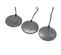 SN NATURSTEIN UG - Shungite "Disc" Pendants, 50 mm | Gem Stone from Karelia - 3 units