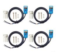 SN04-N2 NPN Inductive Proximity Sensor Switch, 4mm Detection, Normally Closed, DC 10-30V, 4-Pack with Mounting Brackets for Machine Tools and Industrial Automation