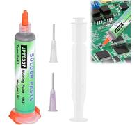 Sn63/Pb37 Solder Paste,183℃ Melting Point Flux Paste,Flux Soldering Paste,Syringe Solder Paste with 2 Needles+1 Pusher,Solder Flux Syringe for Electronics,PCB,IC,CPU,LED,BGA Repairing,Thermal Grease