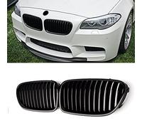 SNA F10 Grille, Front Kidney Grill for 2010-2016 BMW 5 Series F10 F11 And F10 M5 (Single Slat Gloss Black Grill, 2-pc Set)