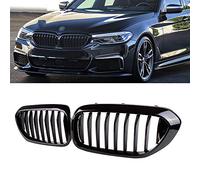SNA G30 Grille, Front Kidney Grill Compatible for 2017-2020 BMW 5 Series G30 (ABS Single Slat Gloss Black Grills, 2-pc Set)