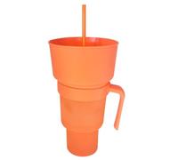 Snack And Drink Cup, 2-in-1 Popcorn Bucket With Straw For Drinks, Snack Containers For Popcorn And Beverage, Snack Straw Tumbler Popcorn Bucket For Travel, Park, Movie Center