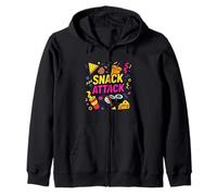 Snack Attack Funny Food Flamingo Children Kids Shark School Zip Hoodie