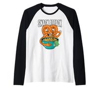 Snack Attack Lover Quote Food Humor Funny Cartoon Raglan Baseball Tee