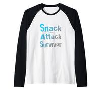 Snack Attack Survivor Powered By Snacks This is My Snack Raglan Baseball Tee