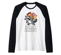 Snack Bandit Funny Raccoon Trash Panda Humor Raglan Baseball Tee