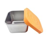 Snack Box Leakproof Small Containers with Silicone Lids Stackable Pots Stainless Lunch Square with Leak Proof, Colorful, Solve Messy Snacks. Ideal for Snacks, Sauces, Meal Prep. (Orange, One Size)