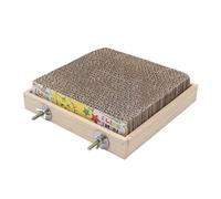 Snack Box - Parrot Perch 21 x 21 x 5 cm | Cardboard Bite Toy, Approx. Interactive Chew and Tear Games for Budgies, Cockatiels, Macaws, Cockatoos and Other Parrots