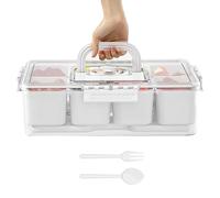 Snack Box - Snackle Box Container with Ice Pack | Reusable Serving Tray Platter 8-Compartment for Picnic School Charcuterie Candy Camping Outdoor Lunch