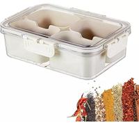 Snack Box With 4/8 Compartments - Portable Snackle for Fruit, Veges, Candy, Nuts - Perfect Masala Dabba for Seasoning, Spice and Herb - Ideal for Party and Picnic (4 Section)