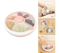 Snack Box with Compartments, Round, Snack Spinner, Snack Container for Children with Lid, BPA-Free and PVC, Reusable Snack Dispenser, Snack Box Sweets Children for Indoor Outdoor Travel Picnic (Pink-1