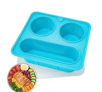 Snack Boxes for Kids | Silicone 3-Compartment with Lid | Portable Snack Holder Food Box,for Food Chocolate Cookie Fruit Dessert School Office Outdoor Camping Kids Adults