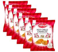 Snack Bundle Pack with Cofresh Hot Chilli Potato Crinkles 80g - 6 Pack | Chilli Flavoured Potato Based Snack, Suitable For Vegetarians.