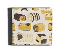 Snack Cake Casual Leather Wallet for Men Classic Lightweight Credit Card Coin Purse