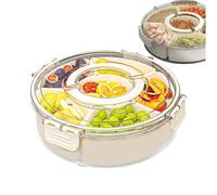 Snack Containers, 6-Dividers Food Box with Lid & Handle, Reusable Meal Prep Container for Travel Candy Party Veggie Charcuterie Condiment Fruit Salad Cookie