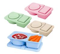 Snack Containers - Compartment Silicone Boxes, 4-Pack Food Storage Solutions, Leakproof & Reusable Design, Convenient Portion Control, Premium Meal Prep Organizer, Best Snack Holders for Work