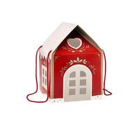 Snack Containers - House Shaped Box, Celebration Favors Stuffers, Resilient Card Stock Composite, Quick Volumetric Assembly Provision, Food Presentations for Holiday Season