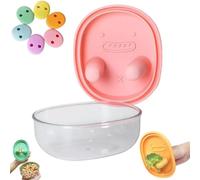 Snack Finger Container, 2 in 1 No Mess Snack Container with Finger Lid Fingertip Cover, Stretchable Lid Food Storage Silicone Box Containers Holder for No Mess Hands Travel Office School(Pink)