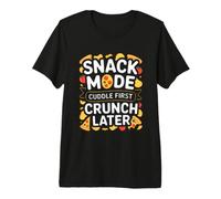 Snack Mode: Cuddle First, Crunch Later. Cute Pizza Premium T-Shirt