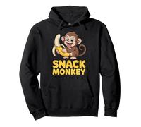 Snack Monkey Cute Banana Cartoon Happy Monkey Pullover Hoodie