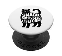 Snack Motivated Lifeform Funny Fat Cat PopSockets Adhesive PopGrip