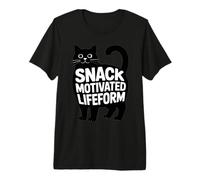 Snack Motivated Lifeform Funny Fat Cat Premium T-Shirt