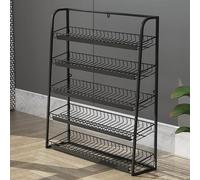 snack organiser， 5 Tiers Snack Shelf Rack for Stores(Black,50x15x67cm)