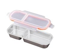 Snack Pack Containers, Stackable Reusable Fruit Boxes, 10.31x4.06x1.57 Inch Multi Compartment Divider Design, Leak Proof Silicone Seal, Ideal for Preparation
