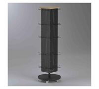 Snack Rack with Universal Wheels, 360° Rotatable Display Shelf for Pantry and Store Organization, Space-saving Solution