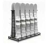 Snack Racks,Large Freestanding Snowboard Rack,Iron Movable Ski Board Storage Racks for 2 3 4 5 Pair Skis Display,Basement/Garage/Ski Resort Organizer(W 155cm(61in))