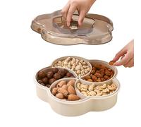 Snack Serving Tray with Lid,Dried Fruit Organizer Dish - 5 Snack Serving Grids with Lid - Snack Storage Tray with 5 Compartments and Lid for the Ho