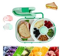 Snack Spinner Lunch Box, Reusable Portable Rotating Snack Box, 5 Small +1 Large Sandwich Compartment, Snack Container Box Bundle with Hand Strap, Damp Proof Snack Box Container