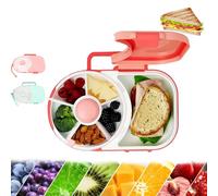 Snack Spinner Lunch Box, Reusable Portable Rotating Snack Box, 5 Small +1 Large Sandwich Compartment, Snack Container Box Bundle with Hand Strap, Damp Proof Snack Box Container
