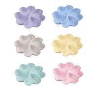 Snack Tray, 6 PCS Multi-Purpose Compartment Tray Trays with 4 Sections, Reusable Plastic Serving Trays with 6 PCS Stainless Steel Fruit Fork for Family Restaurant Gathering Party Fruit 21.5 x 3.2 cm