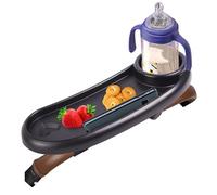 Snack Tray Compatible with Mockingbird,Nuna,Evenflo Stroller,Adjustable Stroller Snack Tray with Cup Holder and Phone Holder, Stroller Accessories Black