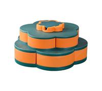 Snack Tray, Two-Tier Serving Dish, 27.5x23x14cm, Divided Serving Tray, Rotating Snack Box Container, Easy Access Function, For Party And Picnic Use