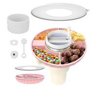 Snack Tray with Lid for Stanley Cup 40 oz, Snack Bowl Tumbler with 4 Compartments, Reusable Snacks Ring with Leak-Proof Plugs & CupBoot, Stanley Cup Accessories for Cinema Movie Theater Popcorn Party