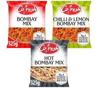Snack Variety Bundle With Fresh Hot Bombay Mix, Bombay Mix, Chilli & Lemon Bombay Mix 325g Packs (3 Pack)