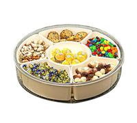 Snackle Box Container | with Lid Handle Serving Tray - Snack Compartment Containers Serving Tray | for Home Freezer Outdoor Picnic Camping Road Trip Party Food Candy Cookie Nut Dessert