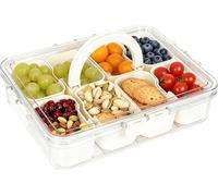 Snackle Box Taco Bar Serving Set for a Party - Divided Lazy Susan Serving Tray - Taco Tuesday Kit - Chip and Dip Serving Set for Party (12.6")