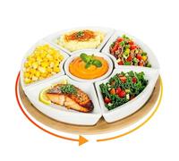 Snackle Box Taco Bar Serving Set for a Party - Divided Lazy Susan Serving Tray - Taco Tuesday Kit - Chip and Dip Serving Set for Party (11.5)